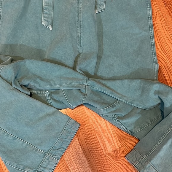 Free People High Roller Turquoise Denim Jumpsuit Size Large NWT - Picture 11 of 14
